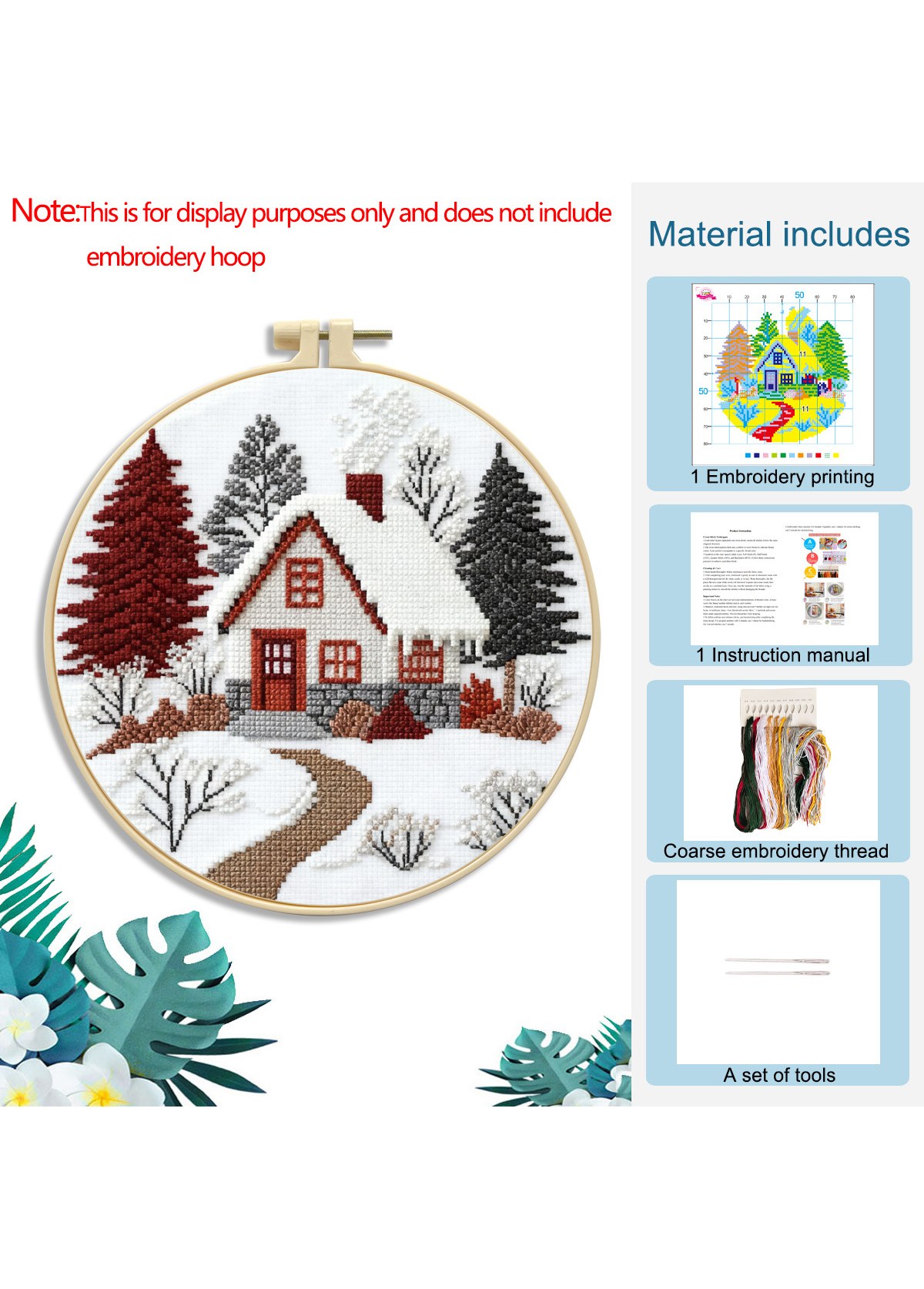 Snowy Cottage Cross Stitch Kit Beginner Friendly | picture 
