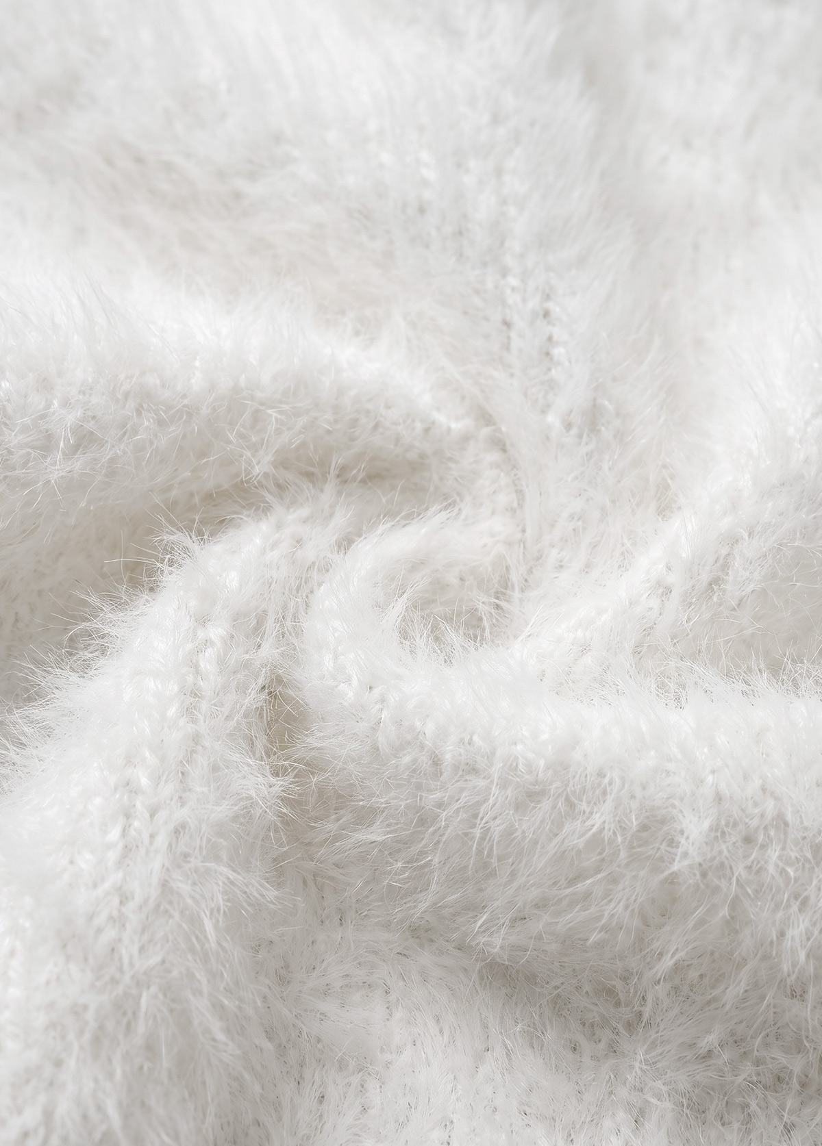 White Tummy Coverage Long Sleeve V Neck Sweater | picture 