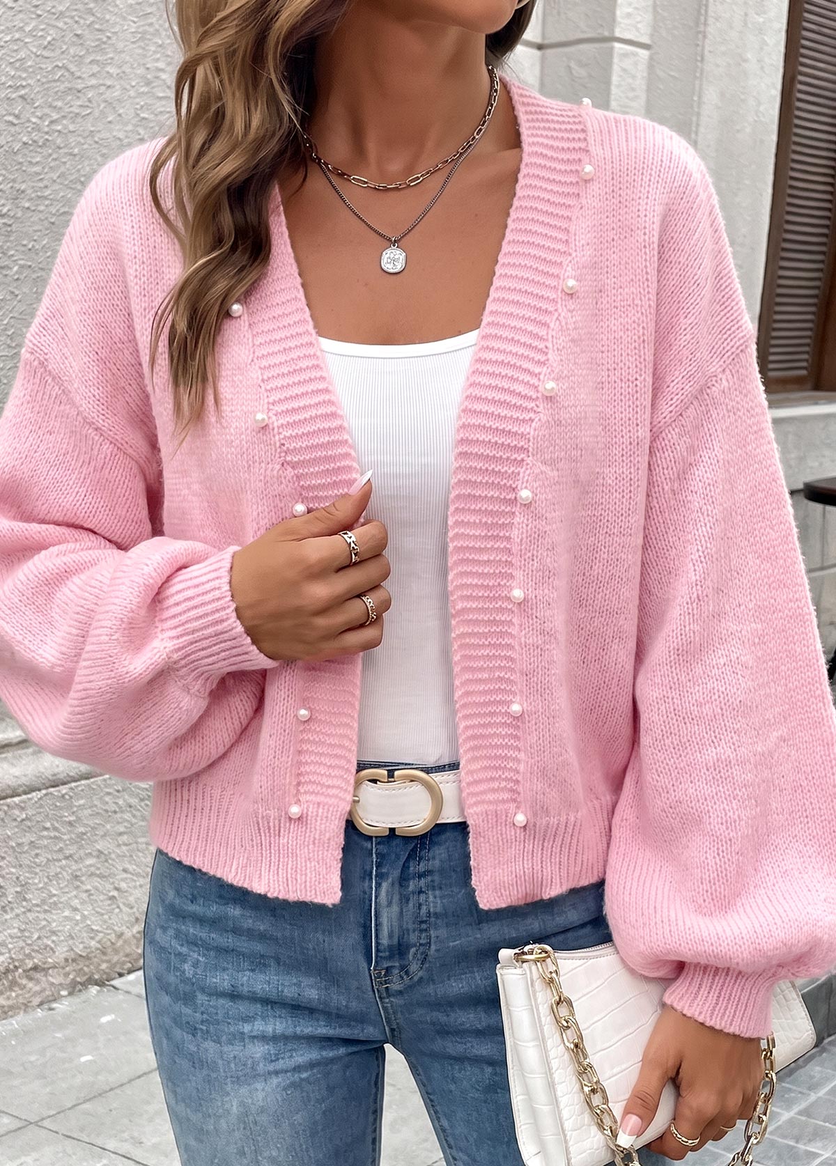 Pink Tummy Coverage 3/4 Sleeve Sweater | picture 