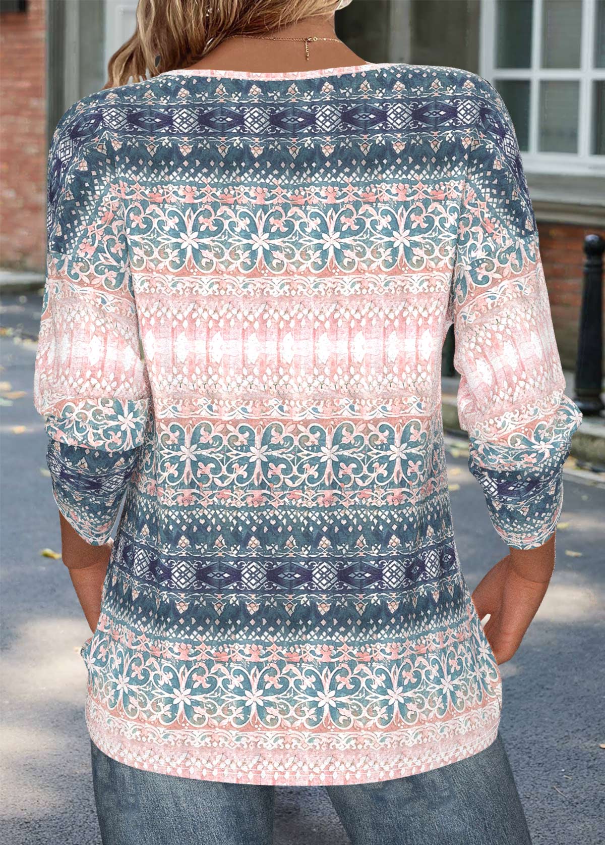 Light Pink Random Floral Print Tummy Coverage T Shirt | picture 