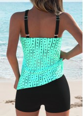 Hollow Out Tummy Coverage Cyan Tankini Set and Bra | thumb picture 