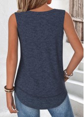 Navy Tummy Coverage Sleeveless Round Neck Tank Top | thumb picture 