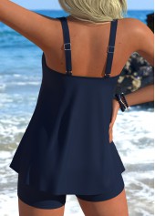 Navy Mid Waisted Scoop Neck Tankini Set | thumb picture 