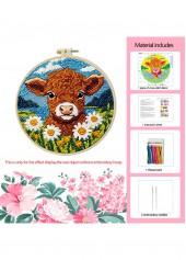 Calf and Wildflowers Cross Stitch Kit Beginner Friendly | thumb picture 