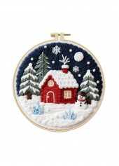 Snowy Cottage Embroidery Kit Beginner Friendly Christmas Gift