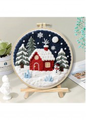 Snowy Cottage Embroidery Kit Beginner Friendly Christmas Gift | thumb picture 