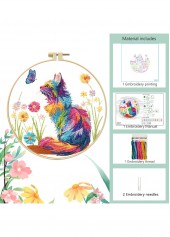 Kaleidoscope Cat Embroidery Kit Beginner Friendly | thumb picture 