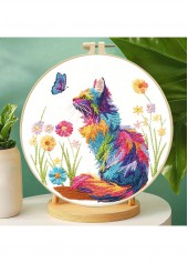 Kaleidoscope Cat Embroidery Kit Beginner Friendly | thumb picture 