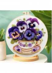 Velvet Pansy Blossoms Embroidery Kit Beginner Friendly | thumb picture 