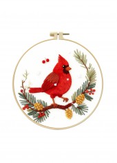 Crimson Carol Songbird Embroidery Kit Beginner Friendly