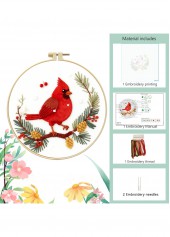 Crimson Carol Songbird Embroidery Kit Beginner Friendly | thumb picture 
