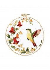 Hummingbird and Lily Embroidery Kit Beginner Friendly