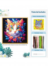 Prismatic Feline Cat Portrait Cross Stitch Kit Beginner Friendly | thumb picture 