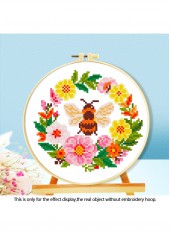 Bee and Wreath Cross Stitch Kit Beginner Friendly | thumb picture 