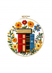 Books and Blossoms Cross Stitch Kit Beginner Friendly