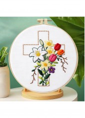 Cross and Lilies Embroidery Kit Beginner Friendly | thumb picture 