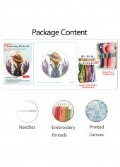 Braided Girl in Lavender Embroidery Kit Beginner Friendly | thumb picture 