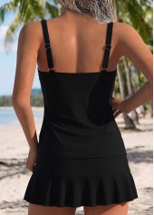 Black Mid Waisted Two-piece Tankini Set | thumb picture 