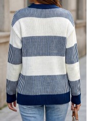 Blue Tummy Coverage Long Sleeve Round Neck Sweater 2