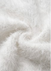 White Tummy Coverage Long Sleeve V Neck Sweater | thumb picture 
