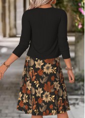 Multi Color Floral Print Two-piece Dress and Cardigan | thumb picture 
