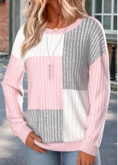 Multi Color Long Sleeve Round Neck Sweatshirt | thumb picture 