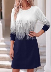 Blue Ombre Short Tummy Coverage Long Sleeve Dress | thumb picture 