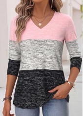 Multi Color Striped Tummy Coverage Long Sleeve T Shirt