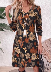 Multi Color Floral Print Short Tuck Stitch Dress | thumb picture 