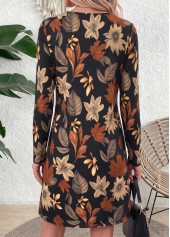 Multi Color Floral Print Short Tuck Stitch Dress | thumb picture 