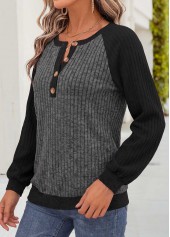 Dark Grey Marl Tummy Coverage Long Sleeve Sweatshirt | thumb picture 
