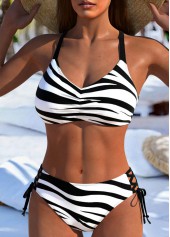 Black Low Waisted Adjustable Tie Bikini Set | thumb picture 