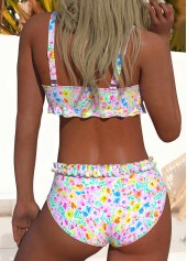 Multi Color Mid Waisted Frill Bikini Set | thumb picture 