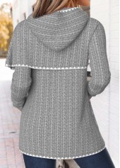 Light Grey Marl Tummy Coverage Long Sleeve Hoodie | thumb picture 
