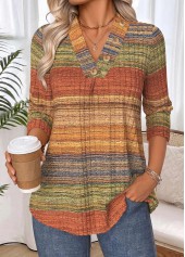 Multi Color Geometric Print Tummy Coverage T Shirt | thumb picture 