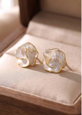 Silvery White Asymmetrical Alloy Ear Studs | thumb picture 