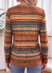 Multi Color Striped Tummy Coverage Long Sleeve T Shirt | thumb picture 