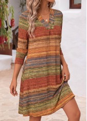 Multi Color Short Tummy Coverage Long Sleeve Dress | thumb picture 