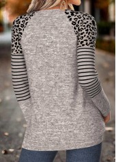 Halloween Gray Brown Curved Hem Long Sleeve T Shirt | thumb picture 