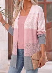Pink Ombre Long Sleeve Open Front Coat | thumb picture 