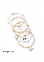 Beige Round Seed Beads Bracelets Set | thumb picture 