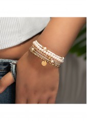 Beige Round Seed Beads Bracelets Set