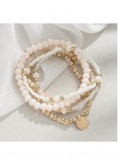 Beige Round Seed Beads Bracelets Set | thumb picture 