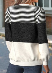 Dark Grey Marl Striped Tummy Coverage Long Sleeve Sweatshirt 2