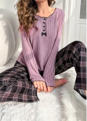 Dusty Purple Long Sleeve Lounge Top and Pants