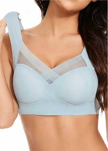women clothes image of Comfort Light Blue Scoop Neck Padded Bra