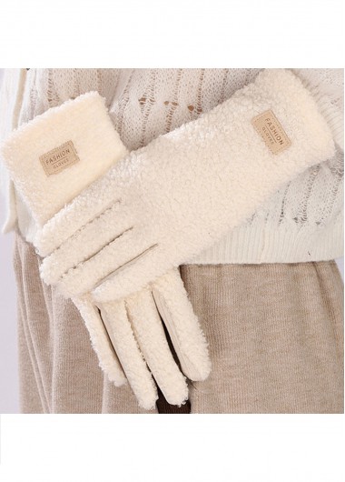 women clothes image of Beige Wrist Windproof Full Finger Gloves