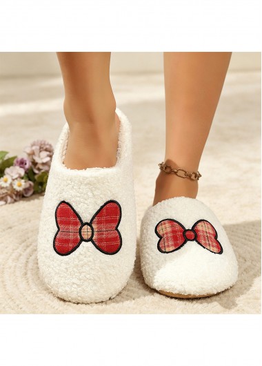 women clothes image of White Butterfly Print Closed Toe Falt Slippers