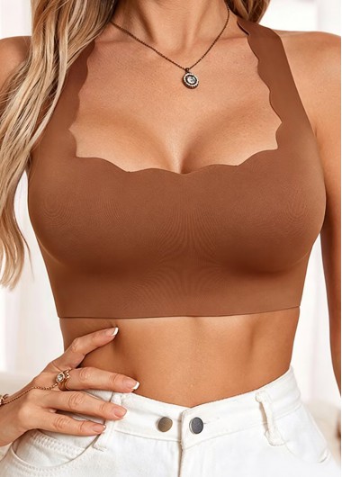 women clothes image of Dark Coffee Square Neck Padded Bra