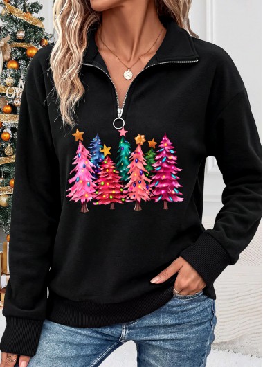 women clothes image of Christmas Black Tummy Coverage Long Sleeve Sweater
